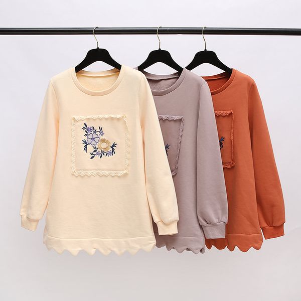 

autumn fashion maternity hoodies pregnancy sweatshirt long sleeve plus velvet maternity clothes jacket, White