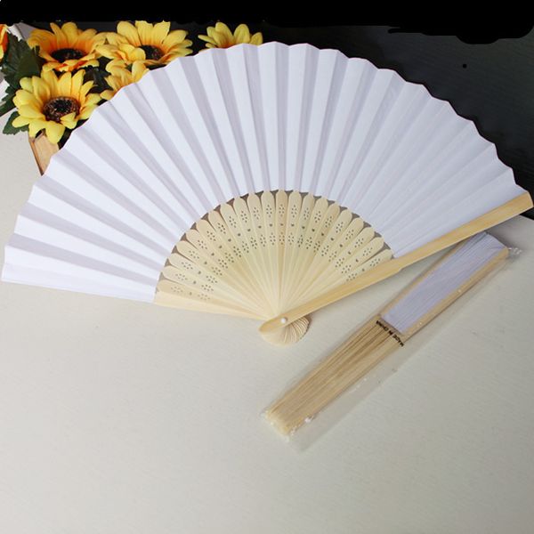 

10 pcs/lot logo 21 cm wedding white color paper hand fan wedding party decoration promotion favor