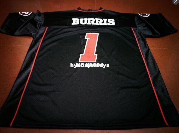 

men ottawa redblacks #1 henry burris black college jersey or custom any name or number jersey, Black;red