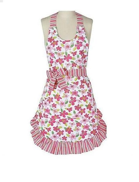 

pink flower girley cotton cooking apron