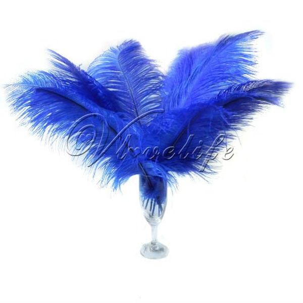 

wholesale-10pcs royal blue ostrich feathers approx 35-40cm 14-16" wedding party