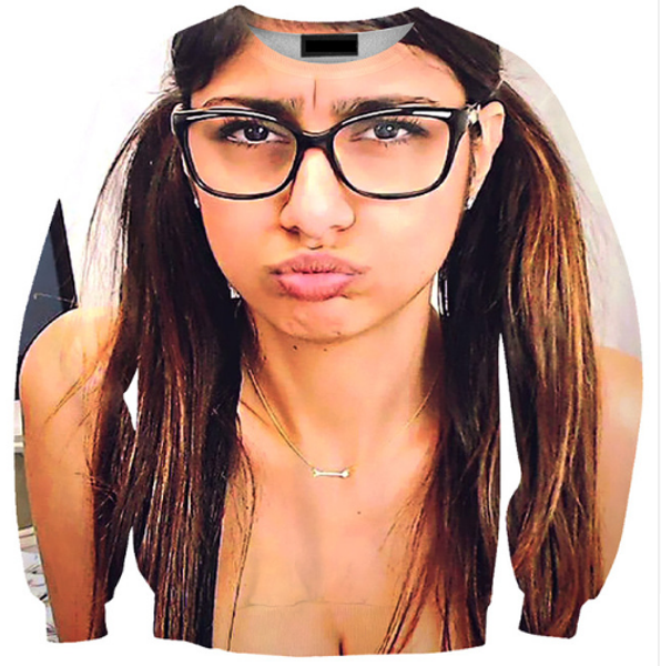 

новые моды женщин / mens mia очки красота смешные 3d печати harajuku повседневный crewneck толстовка plus size, Black