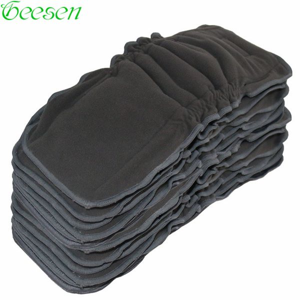 

5 pcs reusable bamboo charcoal insert baby cloth diaper mat nappy inserts changing liners 5layer gussets bamboo charcoal insert