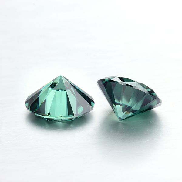 

round shape green color 4.0mm 0.25 carat moissanites loose gems stones for jewelry making test positive, Black