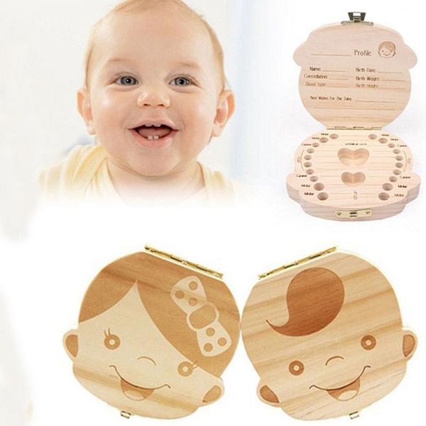2018 High Quality Baby Tooth Storage Box Wooden Baby Milk Teeth Organizer WT