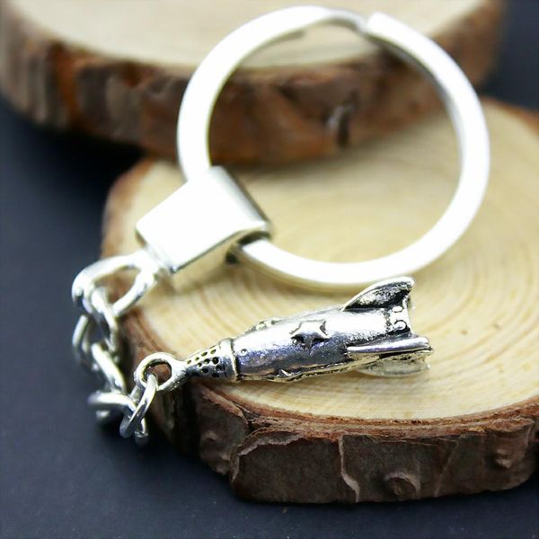 

6 pieces key chain женщина кольцо для ключей пара брелока для ключей rocket 24x9x9mm, Slivery;golden
