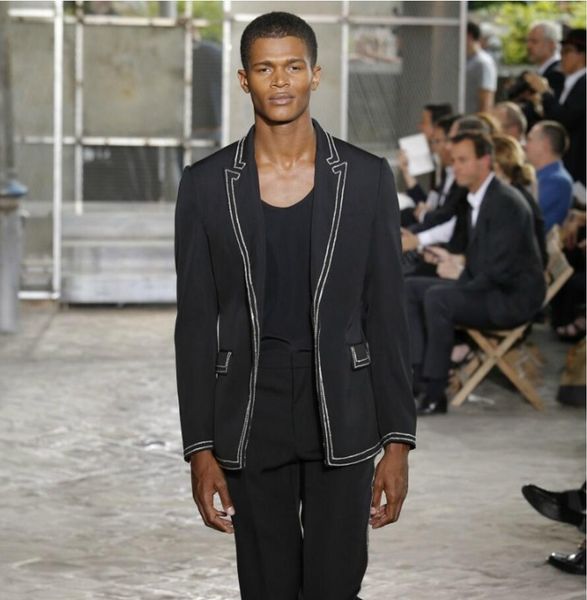 

s-5xl 2018 new men's clothing gd hair stylist fashion british court wind suit coat plus size singer costumes, White;black