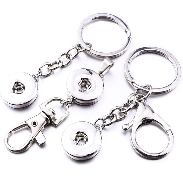 

noosa snap button jewelry snap button key chain 18mm snap keychain keyring for women men, Slivery;golden