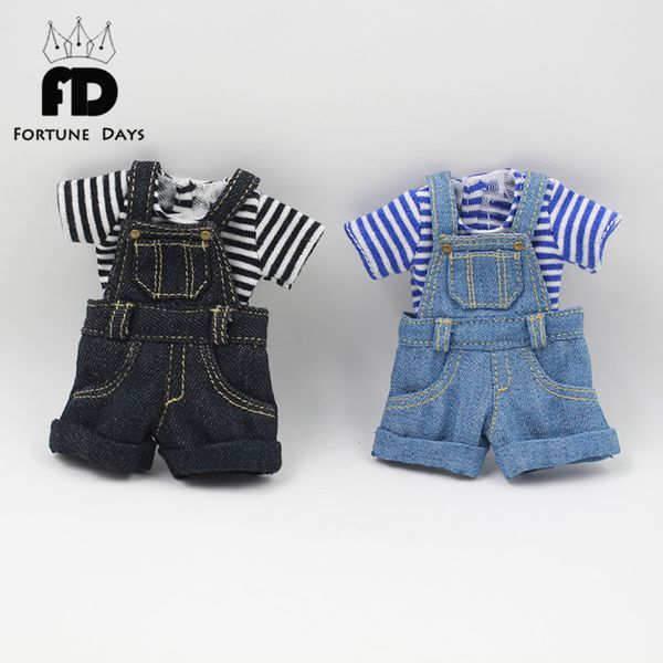 

blyth doll strap jumpsuit shorts black and blue
