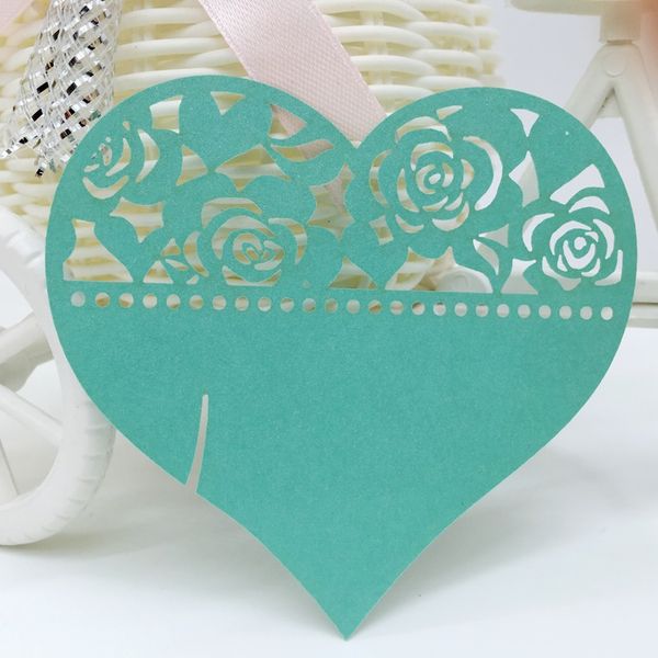 Laser Cut Name Cards With Hearts Roses Paper Cutting Seating Cards
