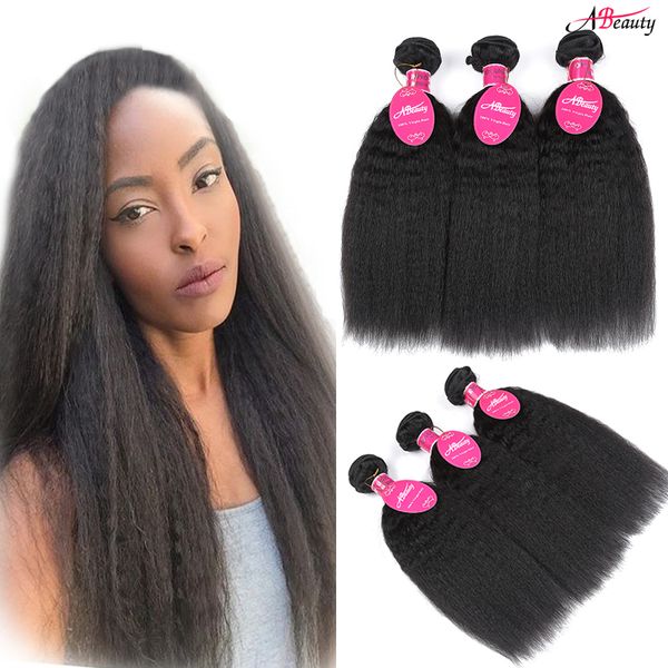 Brazilian Kinky Straight Human Hair Weave 8a Brazilian Virgin Yaki