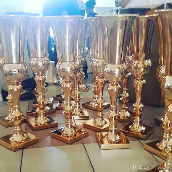 2019 Gold Metal Flower Vase Silver Tall Vases Royal Gold Trumpet
