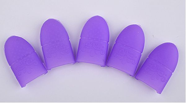 5 pc Nail Art Dicas UV gel polonês removedor envoltório de silicone elástico mergulha fora do tampa clipe manicure limpeza ferramenta de verniz reutilizável DHL DHL livre