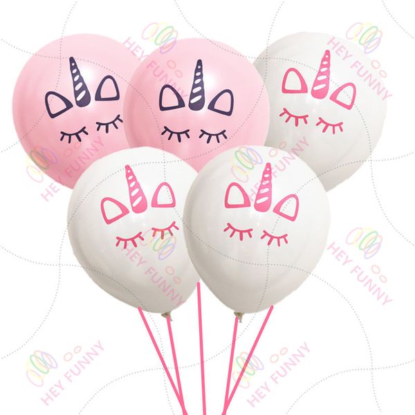 

Unicorn Balloons Happy Birthday Party Decorations Kids Pink WhiteHot Cartoon Unicorn Balloons Unicorn Party Supplies Kids Loved DHL HH7-980