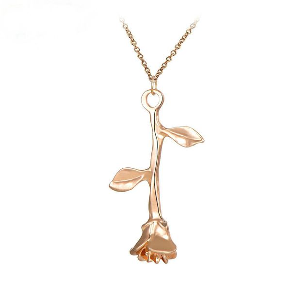 

femme silver/gold rose flower charm chain necklace chains for women rose choker necklace boho jewelry gift necklaces plated