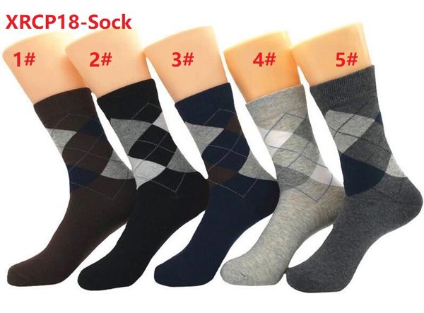 

5designs men's classic diamond shaped color matching business socks short tube plaid men's soft warm solid color men's cotton, Black
