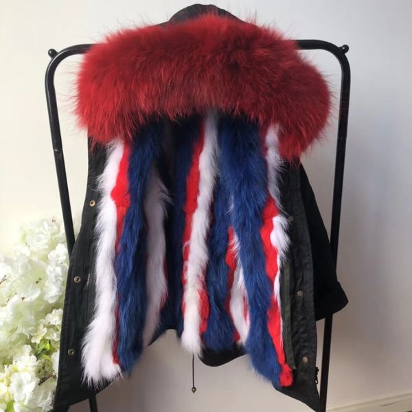 

real raccoon fur parkas for kid's mix colors raccoon fur collar thicken hooded jackets for baby girls and boys detachable liner, Blue;gray