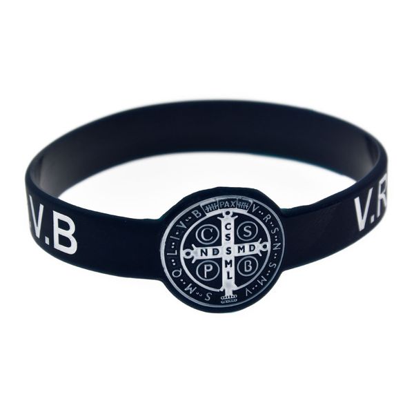 

1pc cspb cssml ndsmd wrist watch shaped jesus silicone rubber bracelet ink filled logo 5 colors, Black