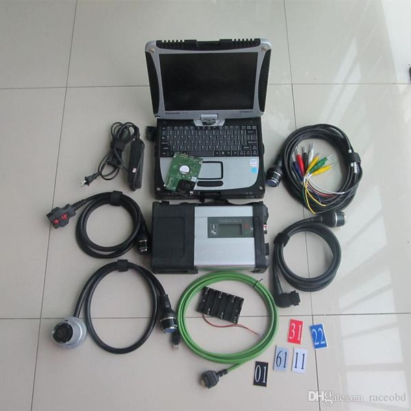 

mb star c5 diagnostic tool with lapcf19 touch screen hdd 320gb for cars trucks scanner ready to use
