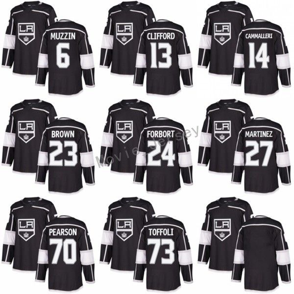

Los Angeles Kings 2017 2018 New Ice Hockey 70 Tanner Pearson Jerseys 73 Tyler Toffoli 27 Alec Martinez 23 Dustin Brown Jersey Make Custom