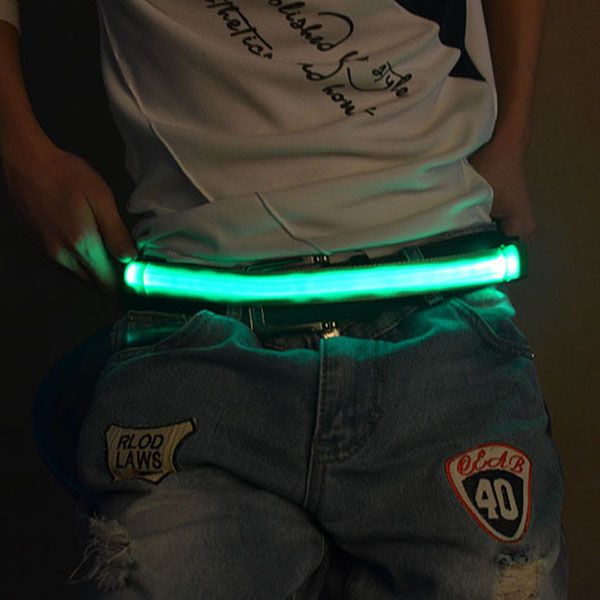 

2017 led flashing waistband safety reflective belt waistband, Black;brown
