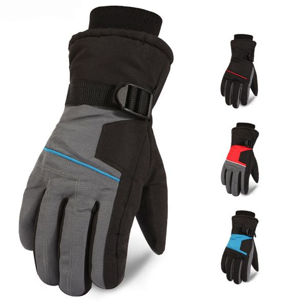 

2018 winter ski gloves waterproof windproof snowboard shoveling snow warm gloves outdoor motorcycle gloves for men christmas gift h914r, Black