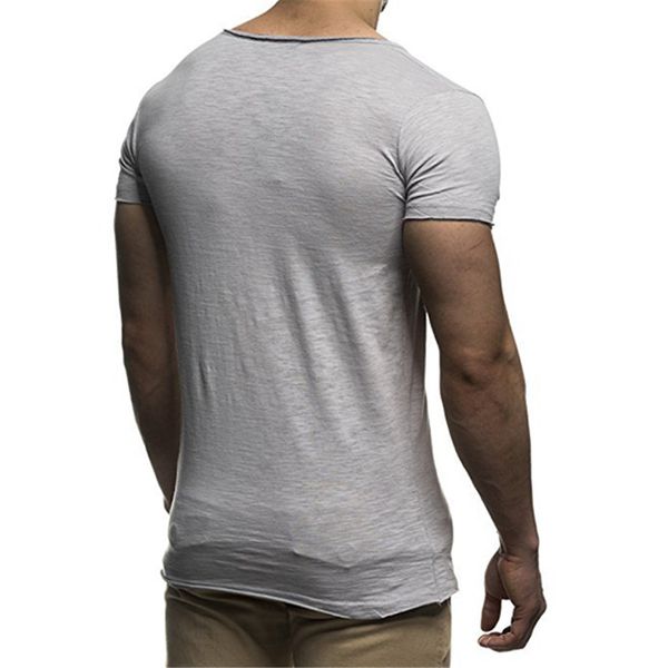 

neck summer shirt short slim t solid sleeve fashion casual black men v t shirts tmodh