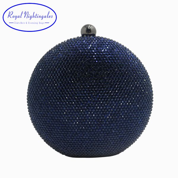 

pink/navy round hard case crystal box clutch bag evening bags for womens party prom wedding and matching shoes and even dress d18110106