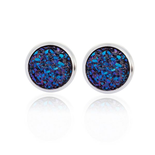 

the latest models of 925 silver hand-crafted cluster earrings silver colorful natural stone earrings europe and the united states foreign fa, Golden;silver