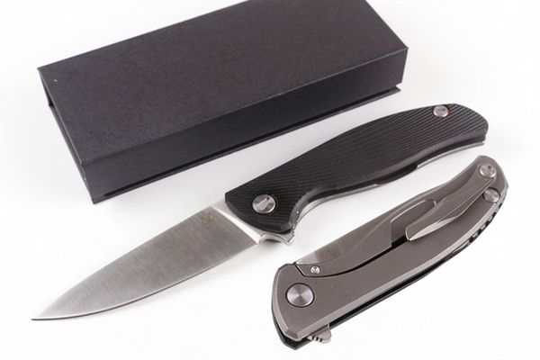 

Shirogorov II Flipper Bearing System Folding knife D2 Blade tactical Rescue Knife Black TC4 Titanium G10 Handle Xmas Gift Knives P317Q