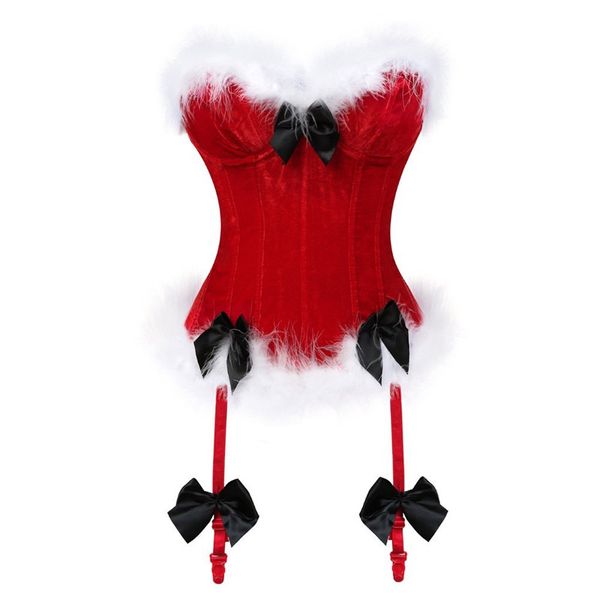 

christmas corsets for women miss santa bustier red corselet overbust corset bow halloween costume cosplay fashion, Black;white