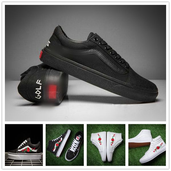 

2018 Новый Старый Skool X AMAC обычаи Роза вышивка скейтборд обувь женщины мужчины zapatillas