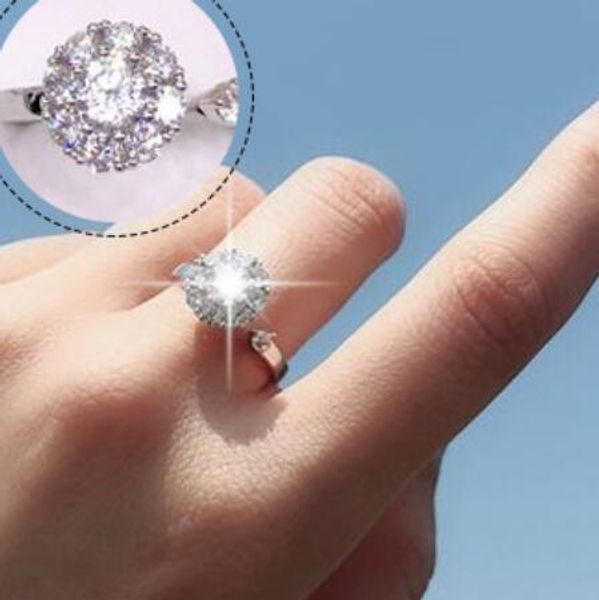 

jewelry rings for women s925 sterling silver zircon rotatable open rings fashion of shipping