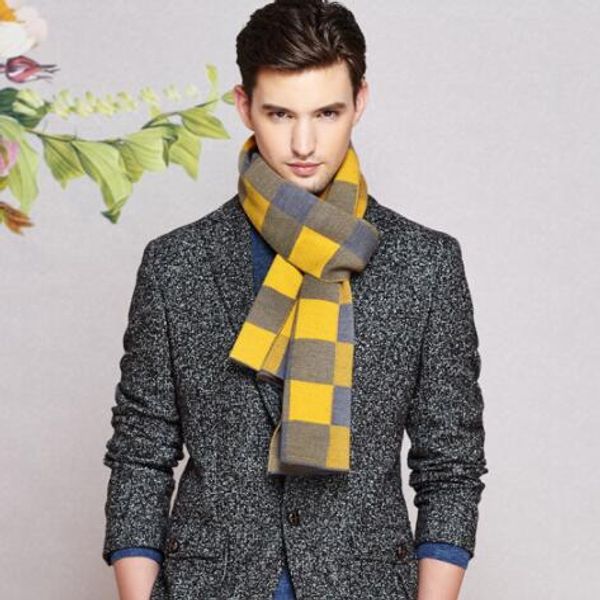 

the new mens winter scarf europe and the united states warm double neck high end woollen, Blue;gray