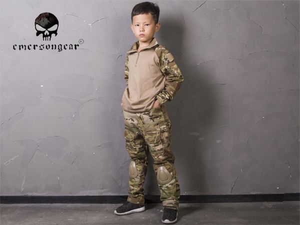 

emersongear combat uniform for 6y-14y children pants and shirts suit kids bdu tactical gear hunting multicam em6895, Camo