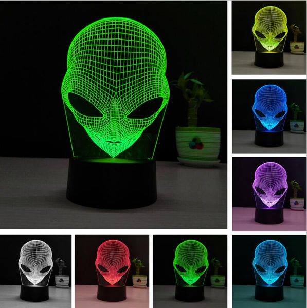 3d Popular Alien Led Rgb Colorful Gradient Desk Night Light Table