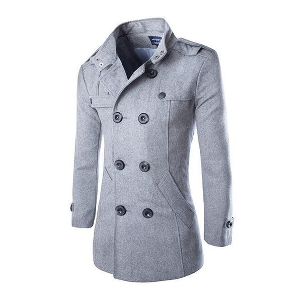 

medium long trench coat men overcoat winter jacket men 2018 windbreaker thick solid black trench coat england style