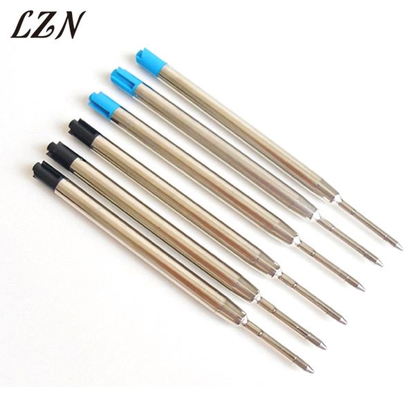 

lzn wholesale 50pcs a lot ballpoint metal pen refill filled with smooth ink 0.5mm medium filling parts for writing ing, Black;red