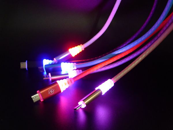 

luminescent data usb charger cbale 1 meter 3ft micro data line v8 double head fast transmission line
