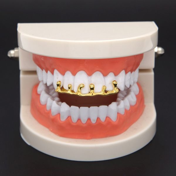 Vergoldete Zähne Grillz Volcanic Lava Drip Grills Hochwertiger Herren-Hip-Hop-Schmuck220O