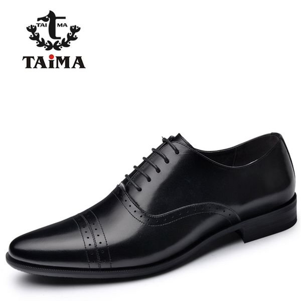 

new arrival genuine leather men dress shoes classic black business casual men oxfords gentleman shoes brand taima 40-45