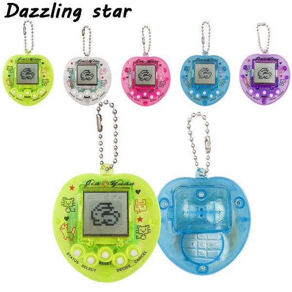 

multi-colors 90s nostalgic 49 pets in 1 virtual cyber pet toy heart shape of peach tamagotchi electronic pets keychains toys