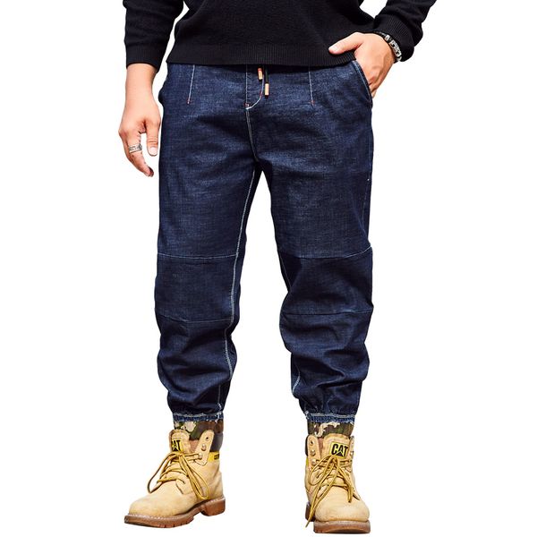 

large size s-6xl autumn winter men's fashion jeans business casual stretch slim jeans denim pants classic trousers male 2018 new, Blue