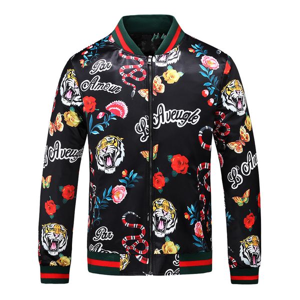 

Autumn and Winter New Jacket Men's Fashion Digital Printed Jacket Classic Tiger and Snake 2018 New Men's Fashion Jacket