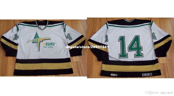 

customize qmjhl val-d or foreurs 14 dominic chiasson mens womens kids white hockey jerseys goalit cut jerseys sale, Black;red