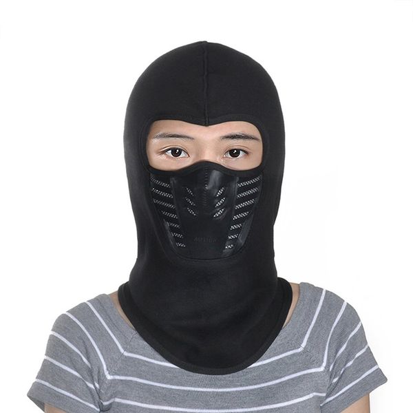 

2018 dust-proof cycling face mask windproof winter warmer polyester bike full face scarf mask neck bicycle snowboard ski men, Black