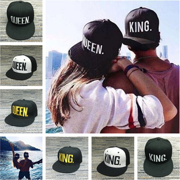 Stickerei König Königin Buchstaben Baseball Caps Mode Liebhaber Paare Hip Hop Snapback Hüte Valentinstag Geschenke