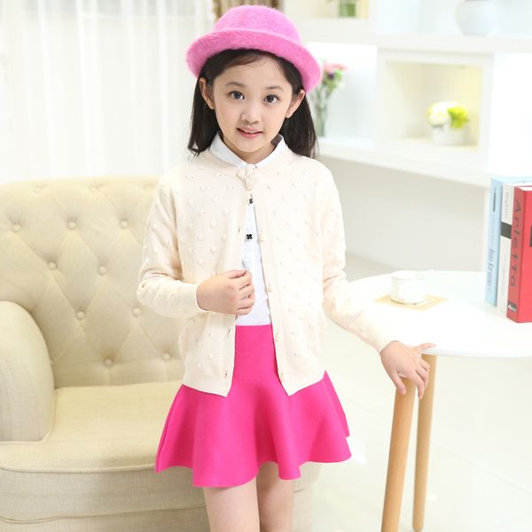 

girl's 2016 new sweater worn outside the child coat sweater pure korean cardigan, Blue