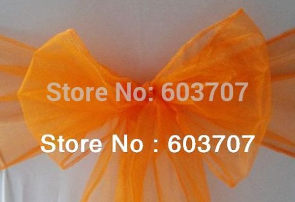 

wholesale-orange organza chair sashes for wedding / organza chair tie for ing