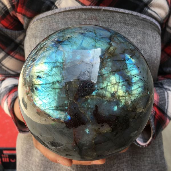

large size natural labradorite quartz crystal sphere ball healing madagascar for home decorations ing
